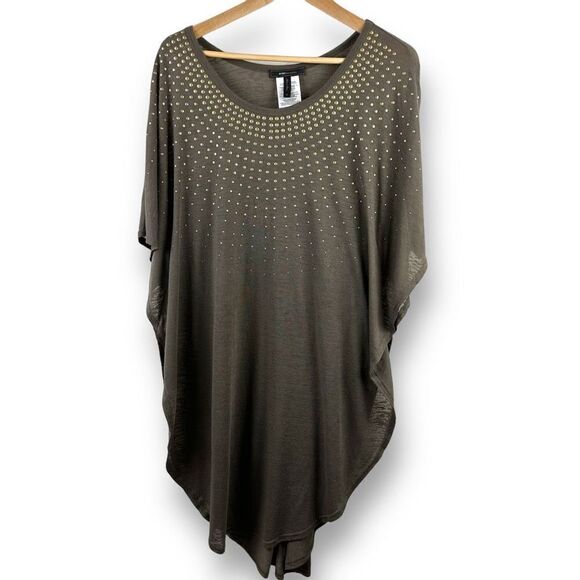 BCBGMAXAZRIA olive green caftan style top size M - Picture 1 of 7
